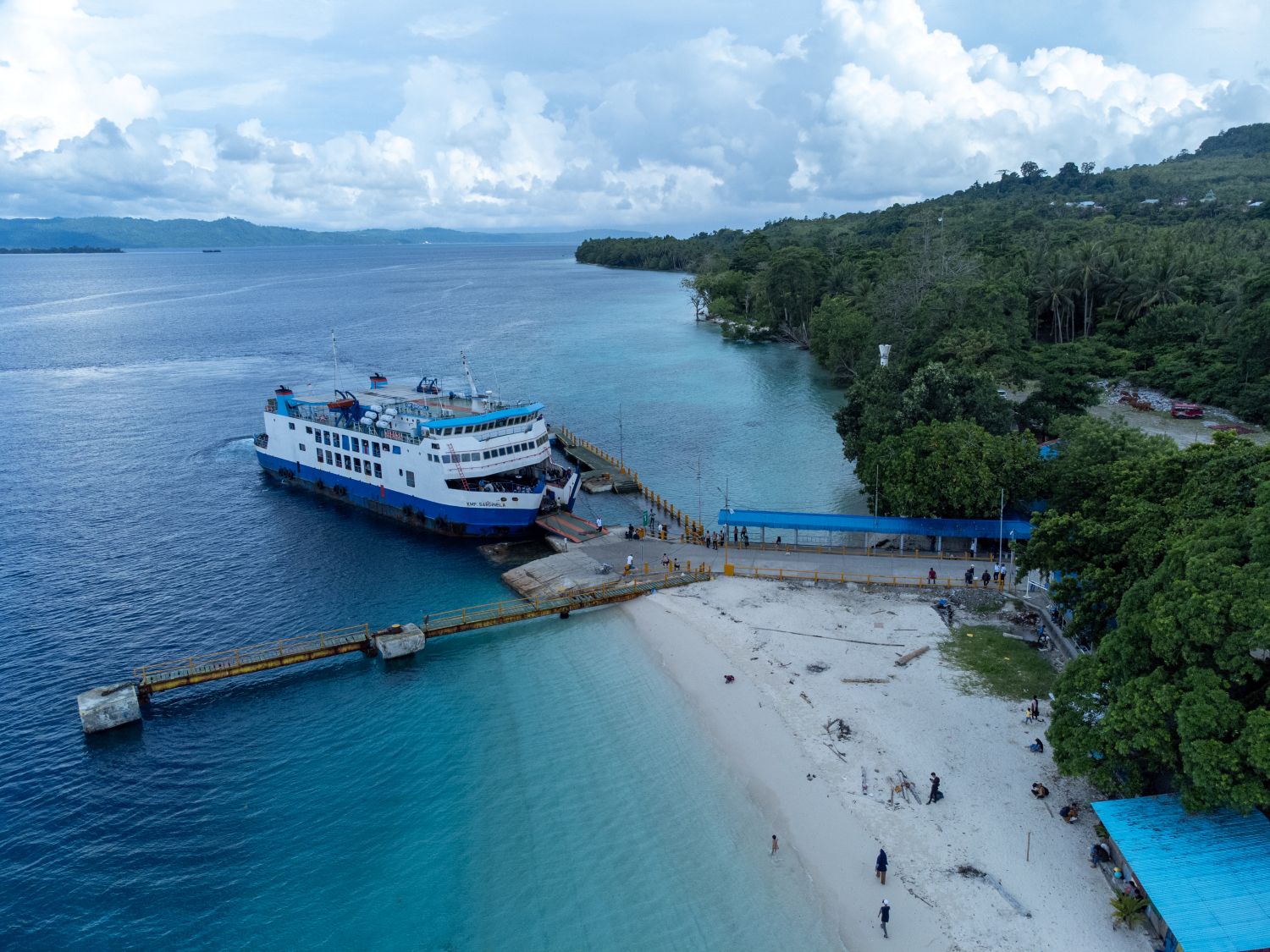 ferry boat docked in beautiful island